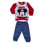 Pigiama Topolino Mickey Lungo Cotone Interlock Neonato - Disney Baby (Art. Wi 4140 (Bianco - Rosso), 24 Mesi)