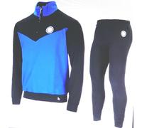 Pigiama Tuta FC Internazionale Felpato Zip Corta Bambino Ragazzo Inter Prodotto Ufficiale 10 12 14 16 (Royal) (16 Anni)