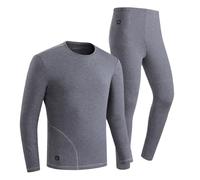 Pigiama Tuta Uomo - Pigiami Uomo Cotone Set di Biancheria Intima Termica USB in Peluche di Cotone da Uomo Invernale 11 Aree a Prova di Freddo per Ricarica e Riscaldamento Intelligenti (Grey M)