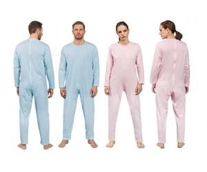 PIGIAMA TUTONE INTERO SANITARIO ANZIANI Manica lunga cotone zip sulla schiena