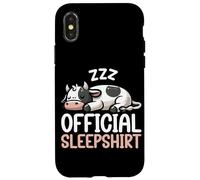 Pigiama ufficiale con mucca che dorme animali sarcastici Custodia per iPhone X/XS