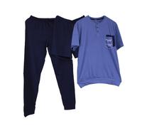 Pigiama Uomo 3 Pezzi Irge TU45 Mezza Manica Pantalone Lungo Corto Cotone Jersey