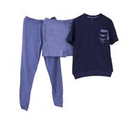 Pigiama Uomo 3 Pezzi Irge TU45 Mezza Manica Pantalone Lungo Corto Cotone Jersey