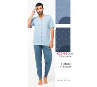Pigiama uomo aperto 3 PEZZI in cotone Karelpiu' KC0183
