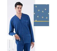 Pigiama uomo aperto a manica lunga in jersey di cotone Karelpiu' KC8211
