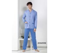 Pigiama uomo aperto a manica lunga in jersey di cotone StellaDueGi U9194