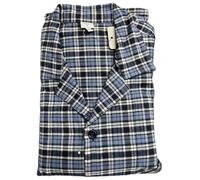 Pigiama Uomo Aperto in Flanella Crispo Art. Ulisse 100% Flanella Morbida e Calda Fantasia a Quadri Giacca con Bottoni e Tasche,Pantaloni Elasticizzati (IT, Numero, 48, Regular, Regular, Blu Bianco)