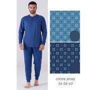 Pigiama uomo CALIBRATO a manica lunga in jersey di cotone Karelpiu' KC6171