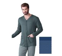 Pigiama uomo calibrato aperto in jersey di cotone caldo Karelpiu' KF9319