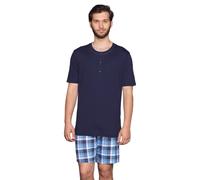 Pigiama uomo corto cotone Mezza manica Pantalone bermuda taschino Serafino