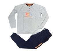 Pigiama uomo cotone lungo estivo GIVOVA Homewear tuta casa tasche manica lunga