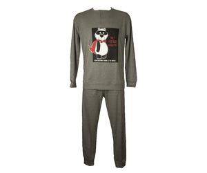 Pigiama uomo CRAZY FARM cotone interlock invernale manica lunga collo serafino p