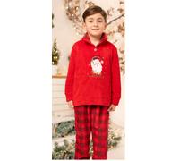 PIGIAMA Uomo Donna Bimbo Bimba natalizio in Pile coral Irge Tartan Family Natale
