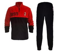 Pigiama Uomo Full Zip in Pile AC Milan Prodotto Ufficiale Art. MI14134 (Rosso, S)