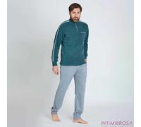 Pigiama uomo in pile mezza zip Nazareno Gabrielli U7018