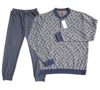 Pigiama uomo invernale caldo cotone serafino aperto cardigan derby a V Ferrucci