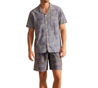 Pigiama Uomo Invernale Divertente - Completo Estivo da a Maniche Corte con Pantaloncini Che può Essere Indossato Anche Fuori dal Completo da casa Stampato (Navy, XL)