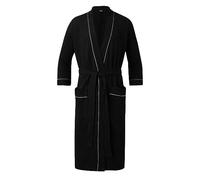 Pigiama Uomo Invernale Divertente - semplicità Maschile Comodo Assorbimento d'Acqua Yukata Lungo con Tasca Grande Accappatoio Abbigliamento per la casa (Black, M)