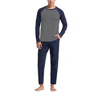 Pigiama Uomo Invernale Morbido Pigiama Due Pezzi Felpato Elegante Lungo Completo Set Intimo Termico Cotone Caldo Leggero Abbigliamento da Notte Maglia Termica Manica Lunga Completo