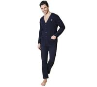 pigiama uomo lungo in caldo cotone aperto avanti NAVIGARE art. 14258A (48/M)