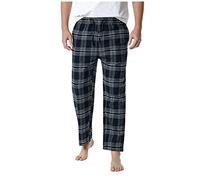 Pigiama Uomo Lungo Pantaloni Pigiama Leggeri, A Quadretti con Coulisse Pantalone Uomo in Tessuto vestibilità Dritta Mid Waist Bottoms da Notte da Casa Casual Allentato Elasticizzato