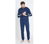 PIGIAMA UOMO LUNGO SPORTIVO IN CALDO COTONE 100% NAZARENO GABRIELLI BLU GRIGIO