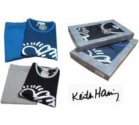 Pigiama Uomo, Maglietta girocollo, Lungo in Jersey Puro Cotone KEITH HARING U252