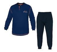 Pigiama Uomo Navigare Cotone Interlock Taglie Forti Serafino Art.141031B (Inchiostro - 3XL / 56)
