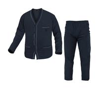 Navigare Pigiama Uomo Taglie Forti 56/58/60 Cotone Jersey Aperto Art.14280AB (Navy - 60 / 5XL)