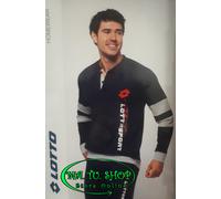 Pigiama Uomo sportivo LOTTO 100% Cotone Estivo Lungo con Polsini Blu o Avio