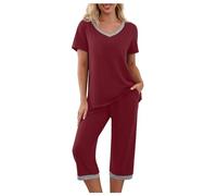 Pigiami da Donna Pigiama Lungo Leggero Morbido Tuta Cotone Abbigliamento Notte per la casa Accogliente e Casuale Casual Due Pezzi