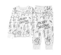 Pigiami di Natale, Pigiama Invernale Bambina,Pigiama Bambino Familiare Invernale Felpato Completo Set Vestaglia Comoda Calda per Vacanze e Tempo Libero Casalingo