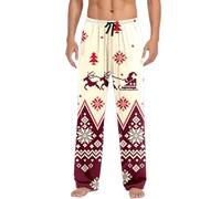 Pigiami Natalizi Coppia-Pigiami Uomo-Pantaloni Morbidi con Coulisse in Vita E Tasche Laterali per Il Comfort E Il Relax in Vacanza A Casa O Come Pigiama