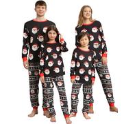 Pigiami Natalizi per Tutta la Famiglia Due Pezzi, Pigiama Natale Famiglia con Babbo Natale Stampato, Pigiama Natalizio Donna Uomo Bambina Pigiamo Family Natale, Coordinato Pigiami di Natale Outfit