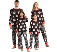 Pigiami Natalizi per Tutta la Famiglia, Pigiama Natale Famiglia con Babbo Natale Stampato, Pigiama Natalizio Famiglia Donna Uomo Bambina Pigiama Family Natale, Coordinato Pigiama di Natale Famiglia