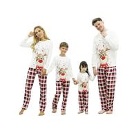 Pigiami Natalizi per Tutta la Famiglia, Pigiama Natale Famiglia Invernale Pigiama Natalizio, Manica Lungo Donna Uomo Pigiami di Natale Abbinati, Pajamas Natale Coordinato per Coppie bambini Bambina