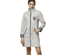 Pigiamiamoci Vestaglia Donna Invernale in Pile Coral Corta Calda e Morbida cappuccio Zip Bottoni Taglie S-XXL (IT, Testo, XL, Regular, Regular, GRIGIO PIED DE POULE)