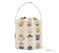 Piglet's Home Sacchetto di immagazzinaggio del filato con i fori del sacchetto di lavoro a maglia del filato per lo strumento di lavoro a maglia Bolsa para