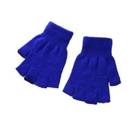 PIGLOLKINY 1 paio di guanti da ciclismo corti neri invernali caldi donna polso in maglia senza dita for bicicletta lavoro for uomini e donne(DEEP BLUE)