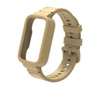 PIGLOLKINY Adatto for Redmi Band 3 for Xiaomi 9 Custodia attiva + cinturino for cinturini in silicone for Amazfit 7(Khaki,For Mi Band 9 Active)