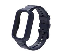 PIGLOLKINY Adatto for Redmi Band 3 for Xiaomi 9 Custodia attiva + cinturino for cinturini in silicone for Amazfit 7(Midnight Blue,For Mi Band 9 Active)