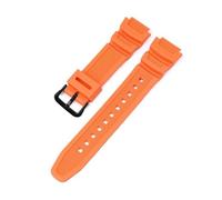 PIGLOLKINY Cinturino for orologio 18mm for CASIO AE1200 / 1300 1000 W-219 in gomma siliconica Accessorio for braccialetto da uomo(Orange B)