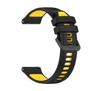 PIGLOLKINY Cinturino in silicone for cinturini For Garmin Forerunner 265/265S/255 Vivoactive 4 3(Black yellow,22mm Watchband)