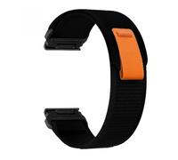 PIGLOLKINY Cinturino in tela di nylon for anello elastico Wild Path a sgancio rapido for Garmin Enix8 / 7Xpro 6X5X965 20mm 22mm 26mm(Black black,20mm)