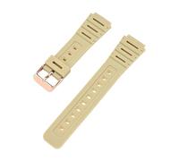 PIGLOLKINY For orologio For Casio CA-53W CA-61W FT-100W W-520U Cinturino in resina cinturino convesso for accessorio for utensili(Beige-R clasp,18mm)