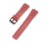 PIGLOLKINY For orologio For Casio CA-53W CA-61W FT-100W W-520U Cinturino in resina cinturino convesso for accessorio for utensili(Red-B clasp,20mm)