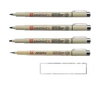 PIGMA MICRON Nero 4 tutte le piume Set 1 mm, 2 mm, 3 mm, Brush, Made in Japan