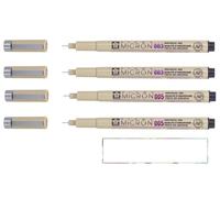 PIGMA MICRON Sakura 003,003,005,005 - Confezione da 4 neri e 1 scheda