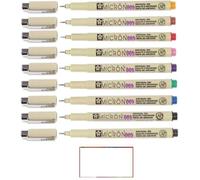 Pigma MICRON Sakura 005 - set di 9 colori. set 9 Fineliners e 1 carta