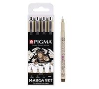 Pigma Micron Sakura 01.05.1mm.brush. Custodia con 4 feltri di seppia + 003